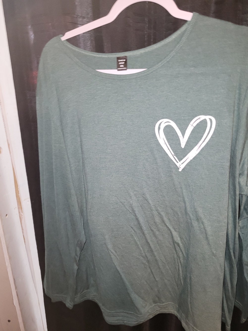 SHEIN Curve Forest Green Long Sleeve Tee